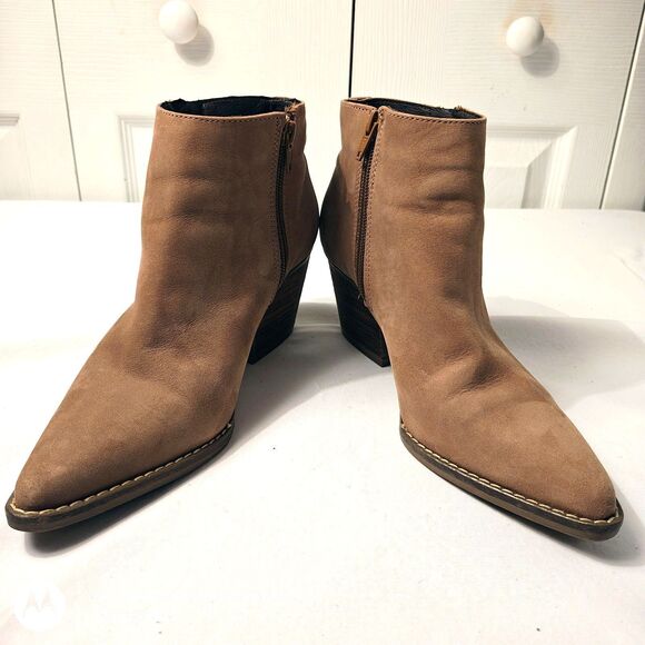 Women's Artisan by Zigi Vellyn Brown Suede Zipper Ankle Boots US Size 7.5M - Picture 3 of 7